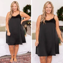 Let Yourself Be Loved Silky Night Slip, Black -Chic Soul Store 8 408d0575 266b 4893 946d ee24419253c9