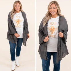 Striking Beauty Cardigan, Charcoal -Chic Soul Store 8 a2966cd4 dd63 4e51 92a6 b997eca38bbb