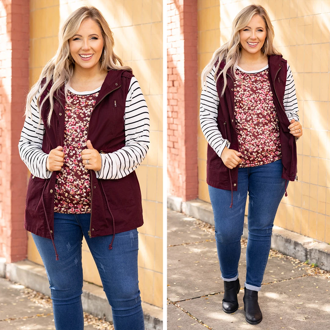 So Carefree Vest, Dark Burgundy 8 So Carefree Vest, Dark Burgundy - Image 6