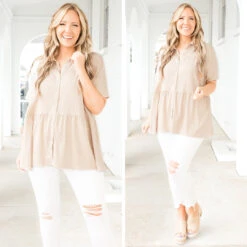 I’m All About It Top, Taupe -Chic Soul Store 8 d45bb6d7 de9a 430a aaea 487888fb19f0