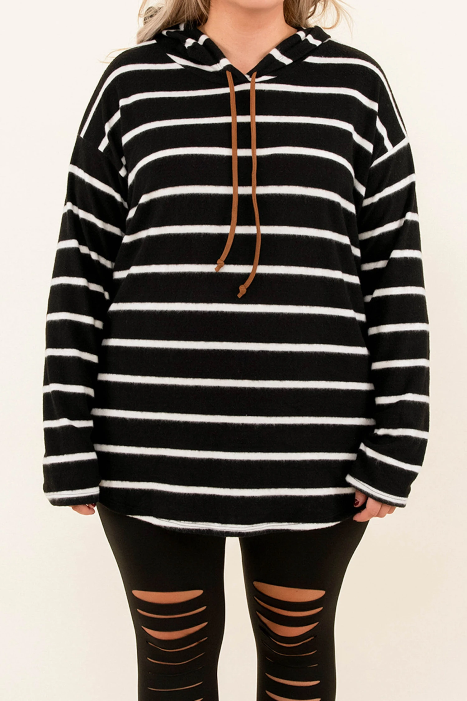 Never Too Much To Ask Hoodie, Black-White 6 Never Too Much To Ask Hoodie, Black-White - Image 4