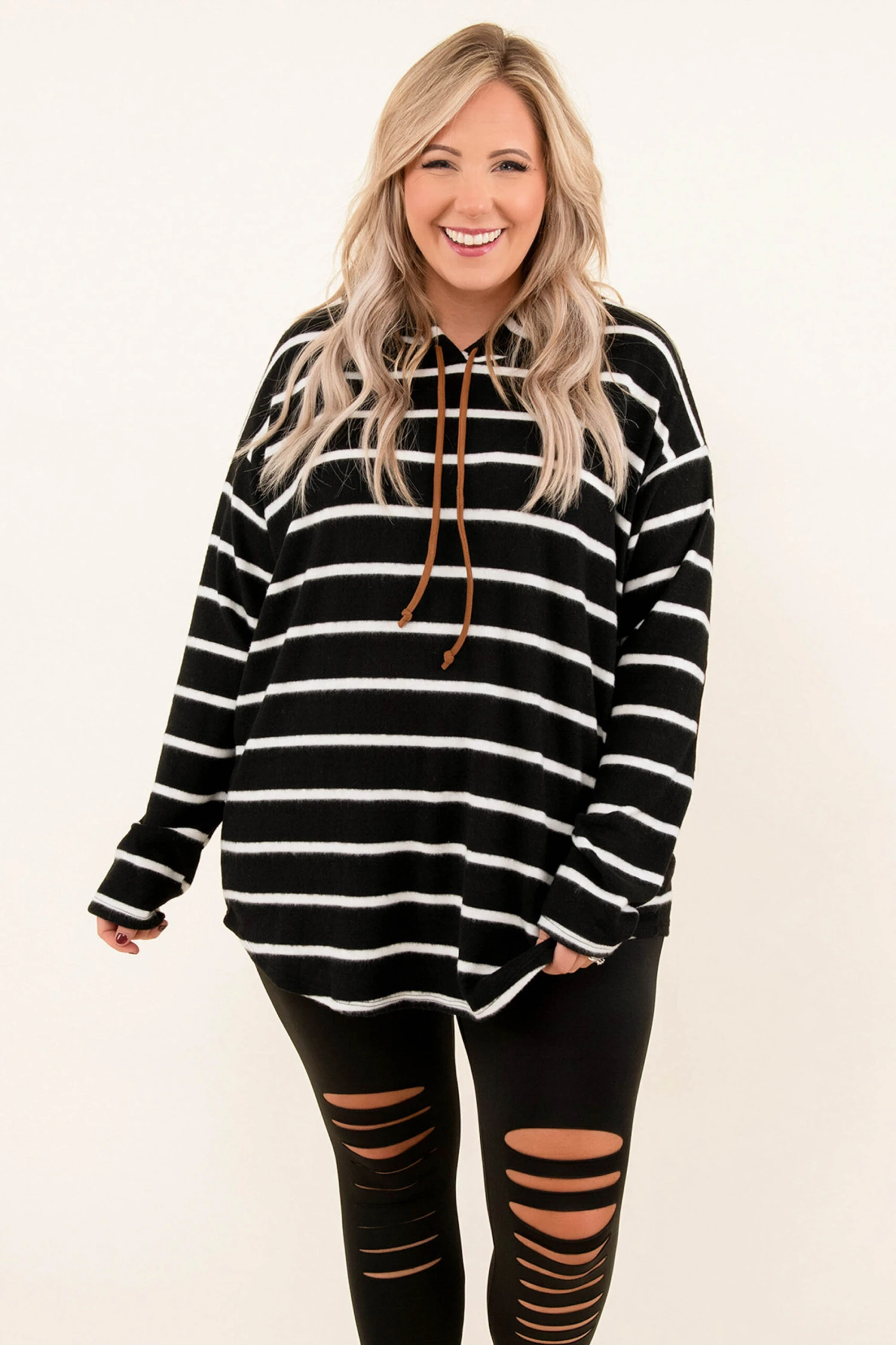 Never Too Much To Ask Hoodie, Black-White 3 Never Too Much To Ask Hoodie, Black-White