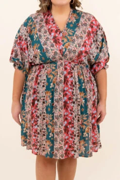 Who Are You Dress, Coral-Teal 11 Who Are You Dress, Coral-Teal -Chic Soul Store 9 24 16487