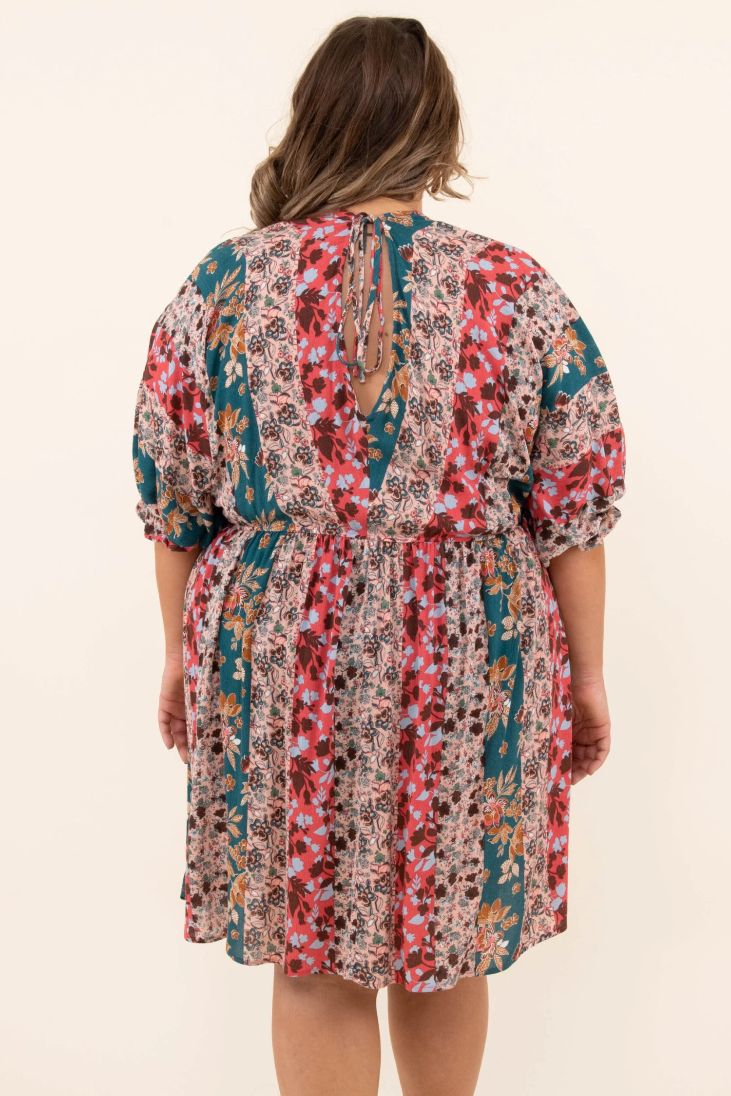 Who Are You Dress, Coral-Teal 7 Who Are You Dress, Coral-Teal - Image 5