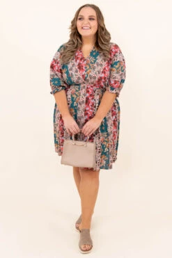 Who Are You Dress, Coral-Teal 10 Who Are You Dress, Coral-Teal -Chic Soul Store 9 24 16591 Edit