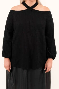 Flirtatious Smile Sweater, Black 11 Flirtatious Smile Sweater, Black -Chic Soul Store 9 28 16615 Edit