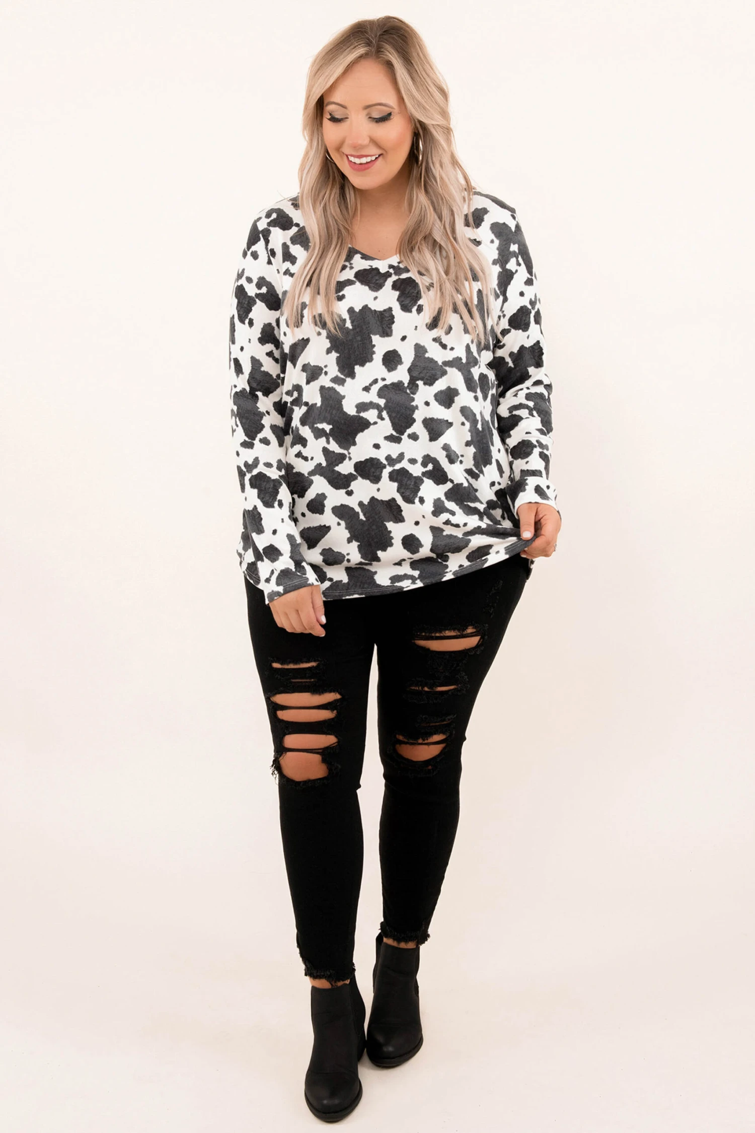 Count On Me Top, Charcoal 4 Count On Me Top, Charcoal - Image 2