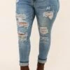 Go Explore Boyfriend Jeans, Medium Wash -Chic Soul Store 9 3 14849
