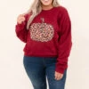 Fierce Pumpkin Sweatshirt, Garnet -Chic Soul Store 9 3 14919 Edit