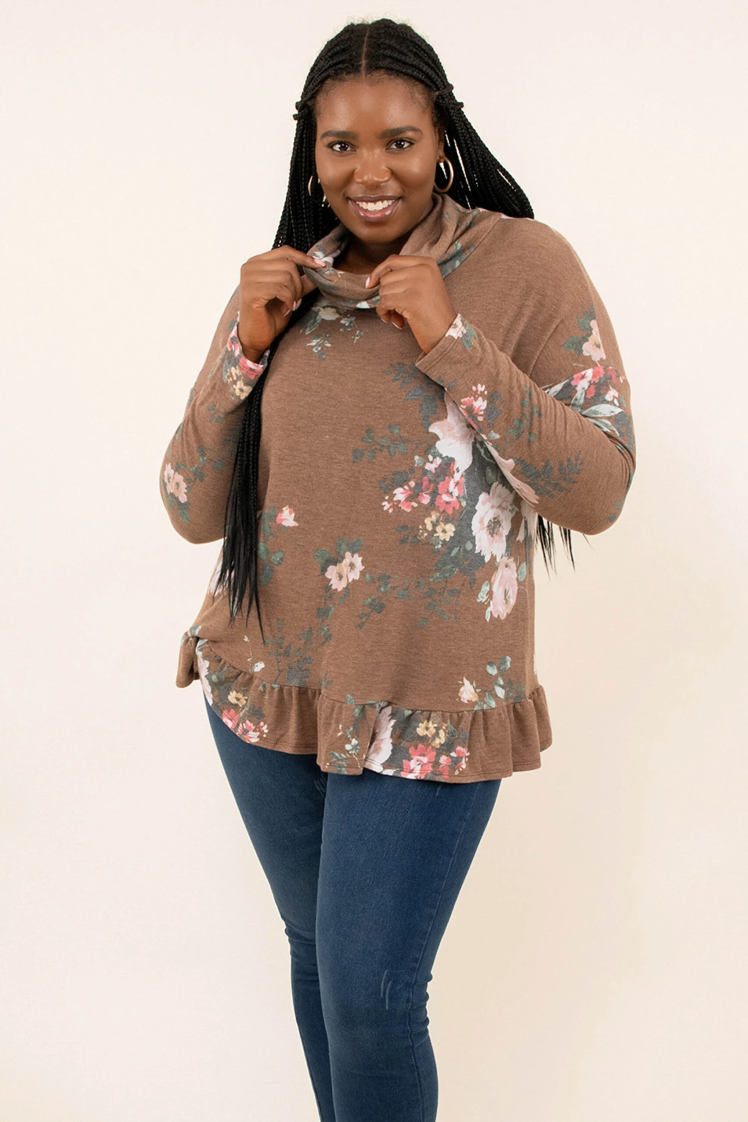 Make Me Think Top, Mocha 3 Make Me Think Top, Mocha