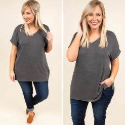Comfy Travels Top, Charcoal -Chic Soul Store 9.5 3