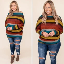 Fall's Embrace Top, Rust-Multi -Chic Soul Store 9 113c33b5 3851 4e25 8e94 48a405b30283