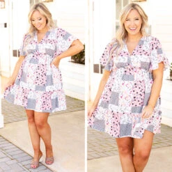 Poppy Petals Dress, Mauve/Grey -Chic Soul Store 9 9b137fef 8151 49c4 bc4f 11bdbb8a548f