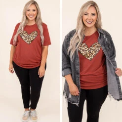 Leopard Heart Tee, Rust -Chic Soul Store 9 c207bd7d 3ced 492e a7af d0ff5001b403