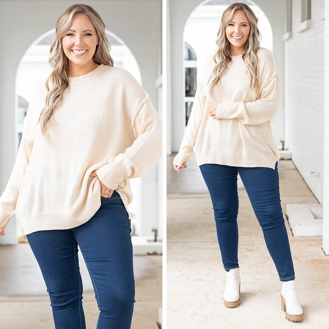 Waiting On A Sign Sweater, Ivory 8 Waiting On A Sign Sweater, Ivory - Image 6