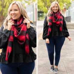 Just Warms My Heart Scarf, Black-Red -Chic Soul Store 9 ce90acc6 4c9b 4498 b68e 1600def65bd1