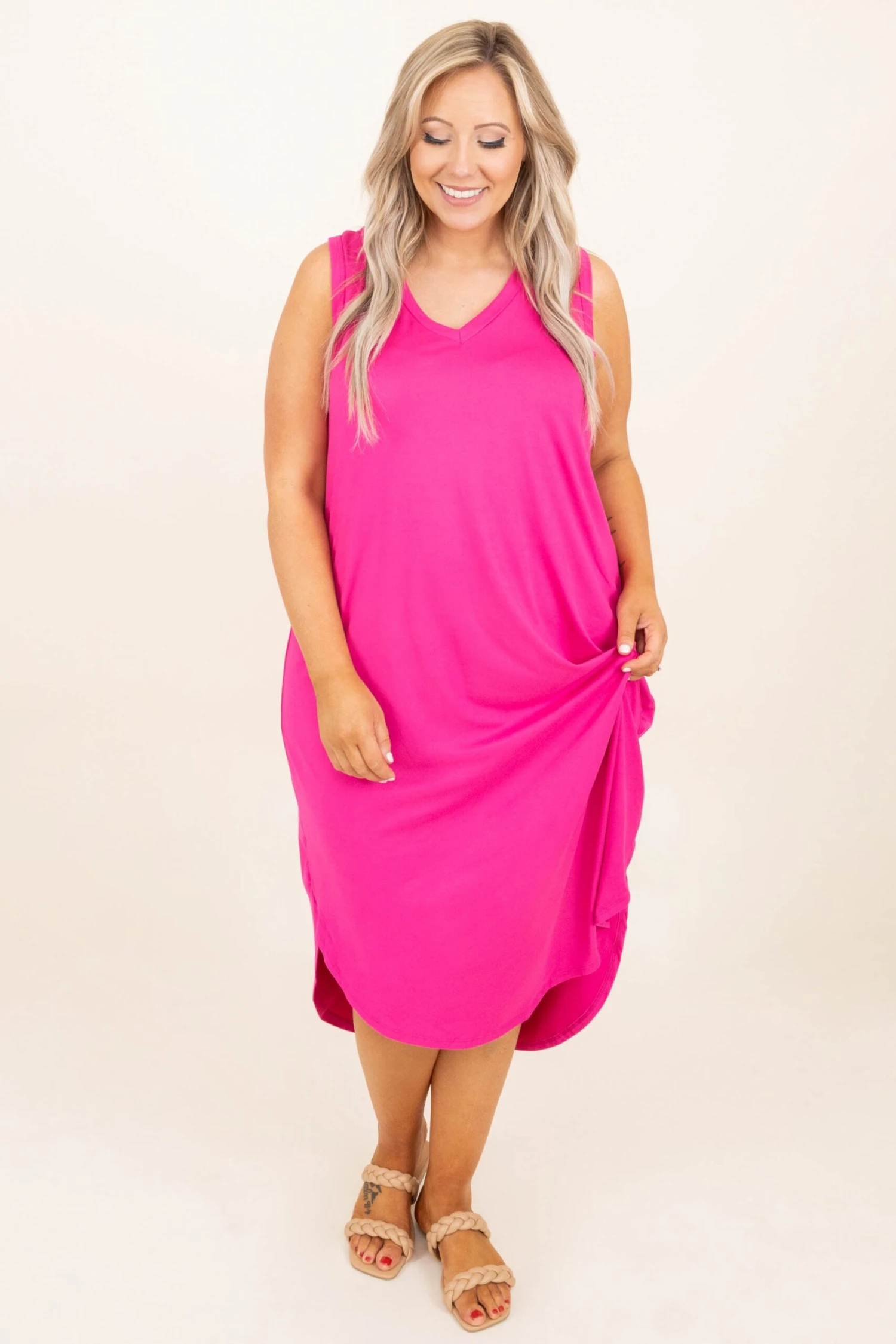 A Bright Spring Dress, Fuchsia 4 A Bright Spring Dress, Fuchsia - Image 2