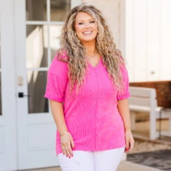 A Genuine Soul Top, Hot Pink