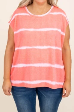 A Grand Throwback Top, Neon Pink -Chic Soul Store AGrandThrowbackTop NeonPInk 3620
