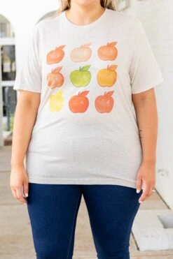 A Is For Apple Tee, Oatmeal Triblend -Chic Soul Store AIsForAppleTee OatmealTriblend 5225