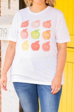 A Is For Apple Tee, Solid White Triblend -Chic Soul Store AIsForAppleTee White 5767