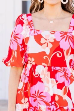 A Light Mist Dress, Red Combo -Chic Soul Store ALightMistDress RedCombo 3