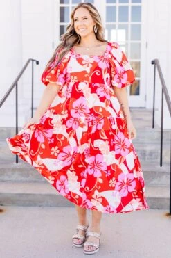 A Light Mist Dress, Red Combo -Chic Soul Store ALightMistDress RedCombo 5