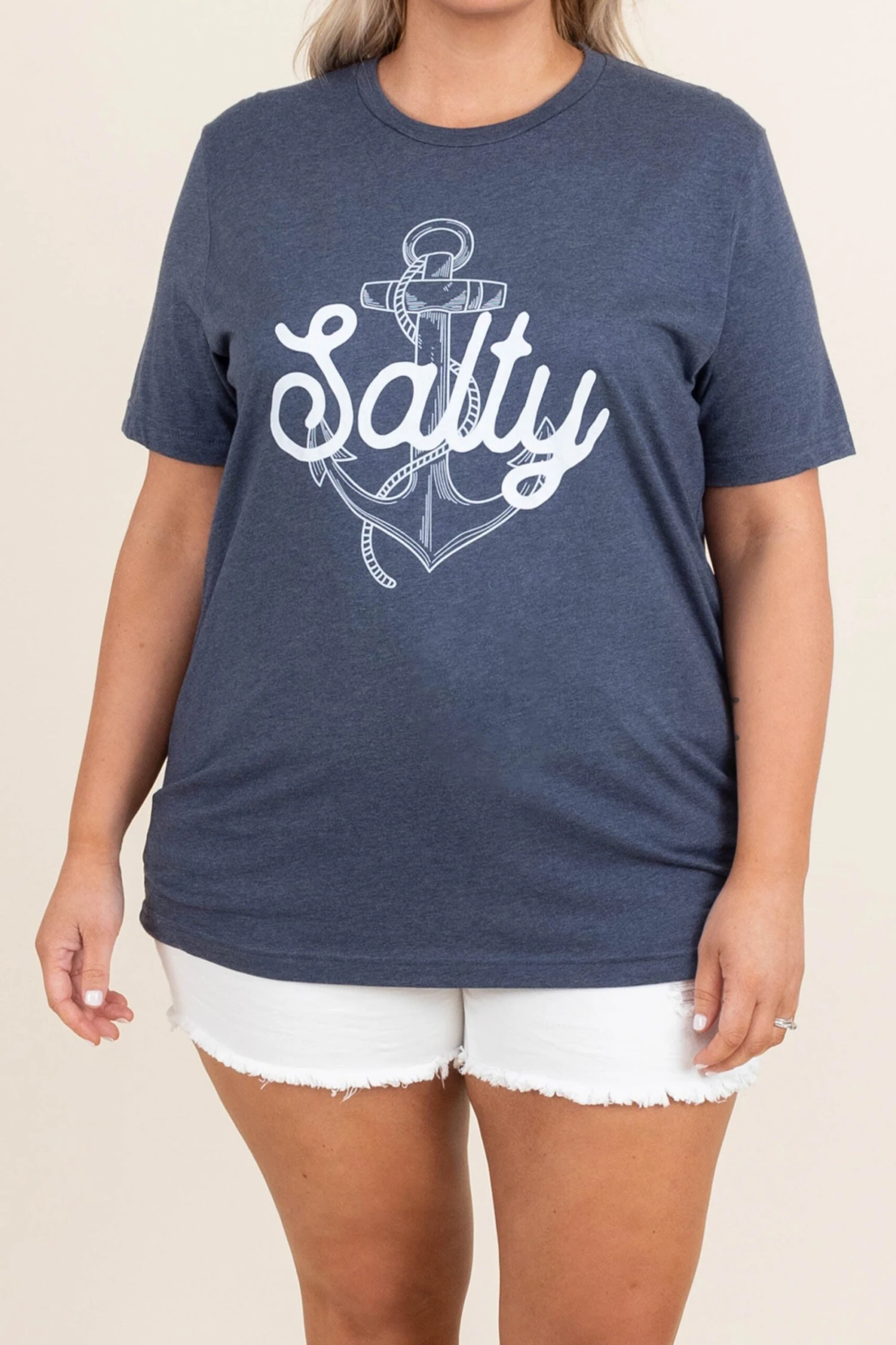 A Little Salty Tee, Heather Navy 6 A Little Salty Tee, Heather Navy - Image 4