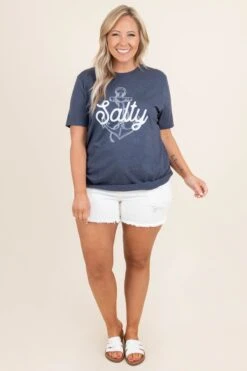 A Little Salty Tee, Heather Navy 10 A Little Salty Tee, Heather Navy -Chic Soul Store ALittleSaltyTee HeatherNavy 5 c5d95f09 aaf3 41c6 b110 dbaaaca68e44