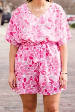 A Little Unpredictable Romper, Pink -Chic Soul Store ALittleUnpredictableRomper Pink 2