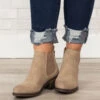 A Midnight Walk Booties, Taupe