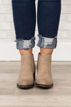 A Midnight Walk Booties, Taupe 9 A Midnight Walk Booties, Taupe -Chic Soul Store AMidnightWalkBooties Taupe 2