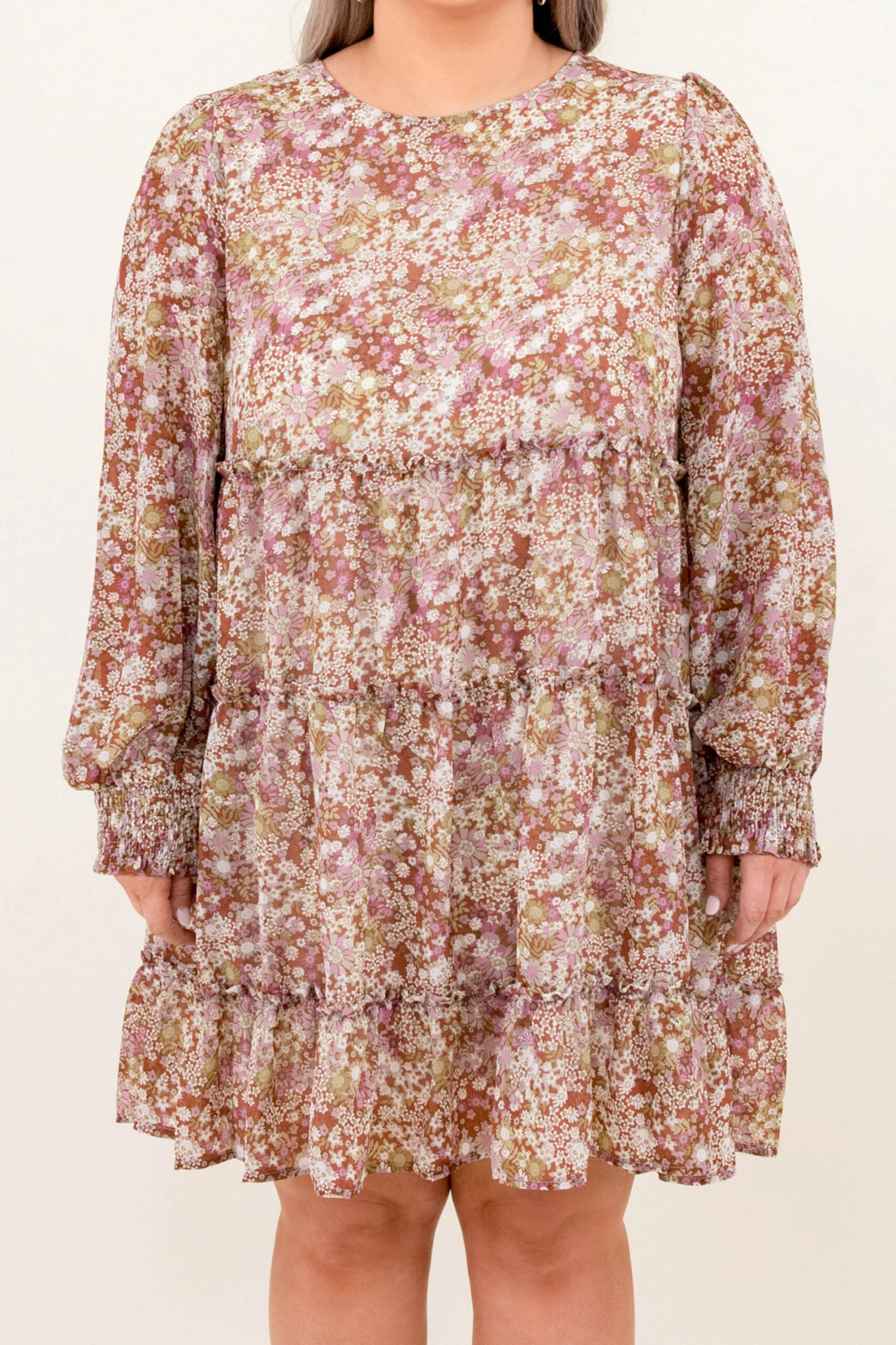 A Sky Full Of Flowers Dress, Cognac 6 A Sky Full Of Flowers Dress, Cognac - Image 4