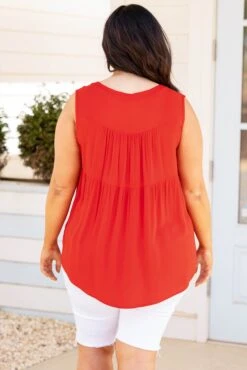 A Summer To Remember Top, Tomato Red -Chic Soul Store ASummerToRememberTop TomatoRed 9326