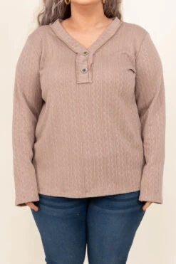 A Sweet Wish Top, Mocha -Chic Soul Store ASweetWishTop Mocha 1276