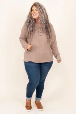 A Sweet Wish Top, Mocha -Chic Soul Store ASweetWishTop Mocha 1278