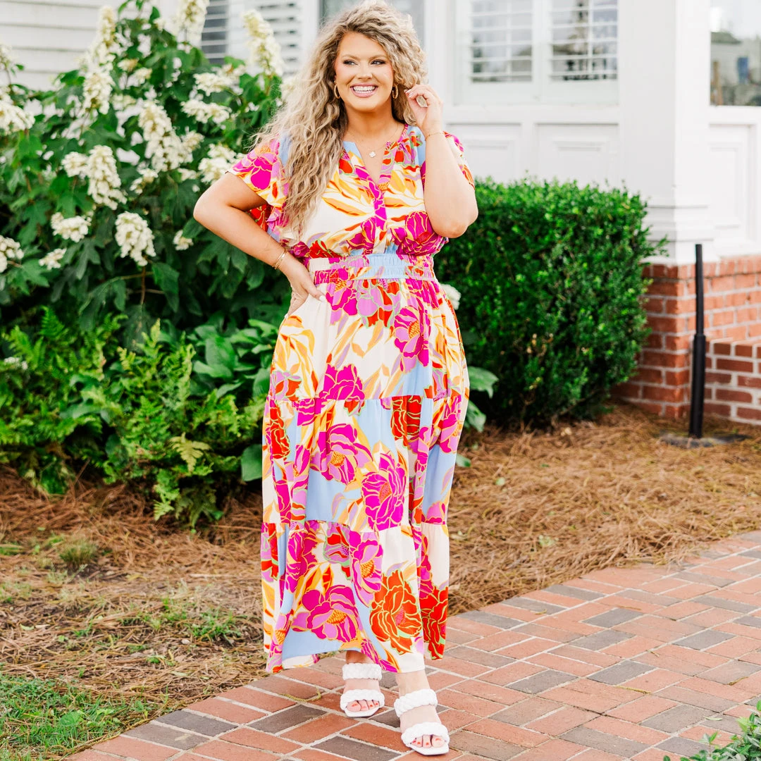 Admirable Elegance Dress, Ivory Multi 3 Admirable Elegance Dress, Ivory Multi