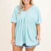 Adorably You Top, Aqua Teal -Chic Soul Store AdorablyYouTop AquaTeal 8875
