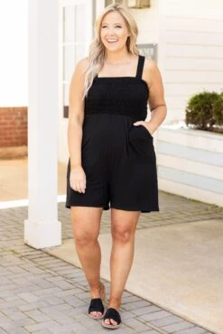 Adventures Ahead Romper, Black -Chic Soul Store AdventuresAheadRomper Black 8531