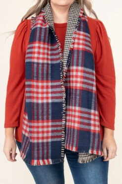 Adventurous Memories Shawl, Navy Red 11 Adventurous Memories Shawl, Navy Red -Chic Soul Store AdventurousMemoriesShawl NavyRed 7219