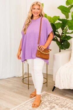All About Knits Top, Purple -Chic Soul Store AllAboutKnitsTop Purple 5