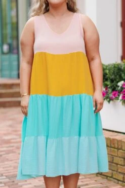 All I Need To Hear Dress, Pink Multi -Chic Soul Store AllINeedToHearDress PinkMulti 2