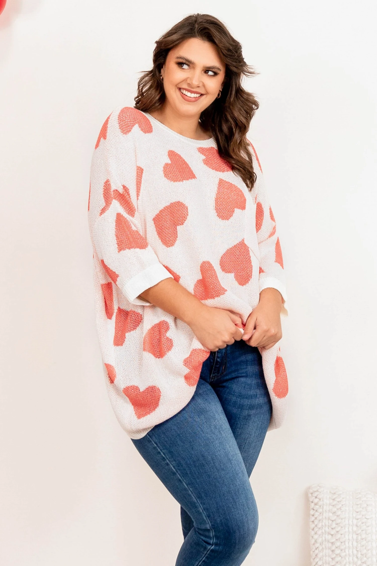 All Of My Kindness Sweater, Orange Heart 3 All Of My Kindness Sweater, Orange Heart