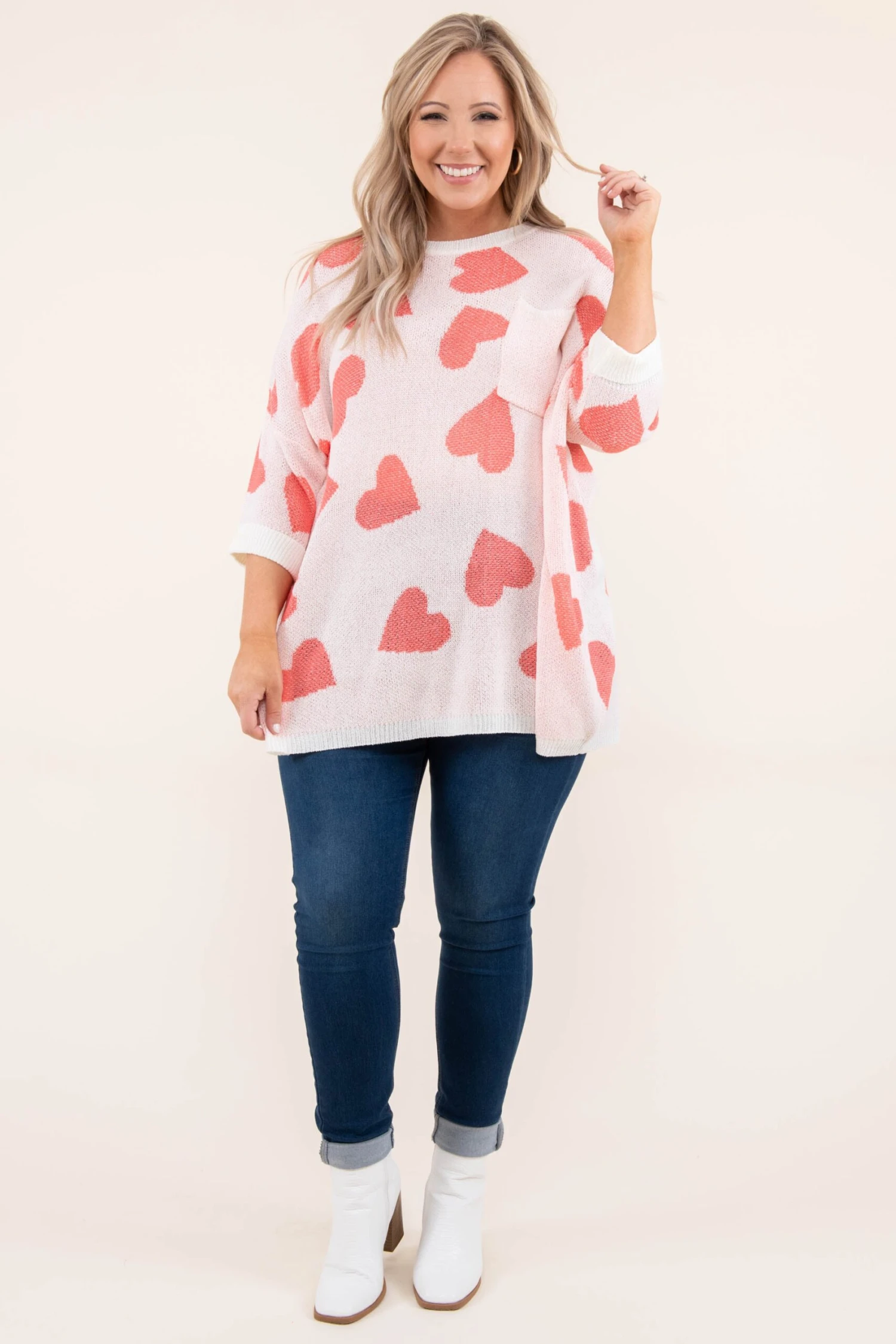 All Of My Kindness Sweater, Orange Heart 5 All Of My Kindness Sweater, Orange Heart - Image 3