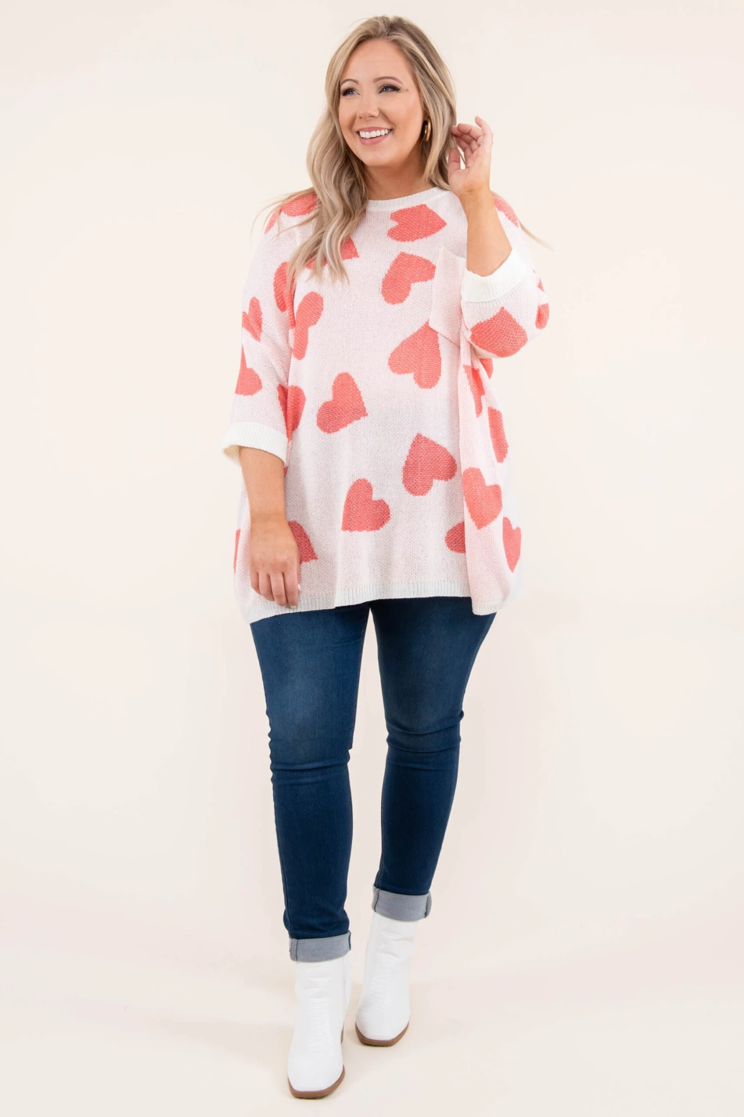 All Of My Kindness Sweater, Orange Heart 4 All Of My Kindness Sweater, Orange Heart - Image 2