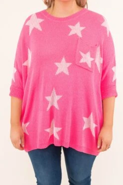 All Of My Kindness Sweater, Pink Star -Chic Soul Store AllOfMyKindnessSweater PinkStar 5031