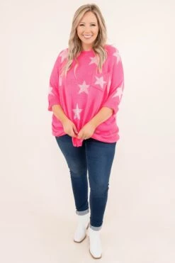 All Of My Kindness Sweater, Pink Star -Chic Soul Store AllOfMyKindnessSweater PinkStar 5032