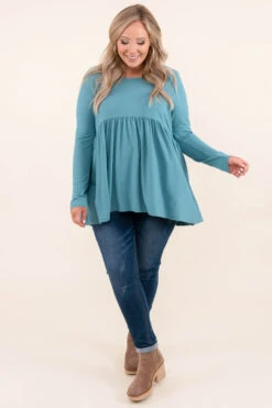 All She Needs Top, Dusty Teal 10 All She Needs Top, Dusty Teal -Chic Soul Store AllSheNeedsTop DustyTeal 3122