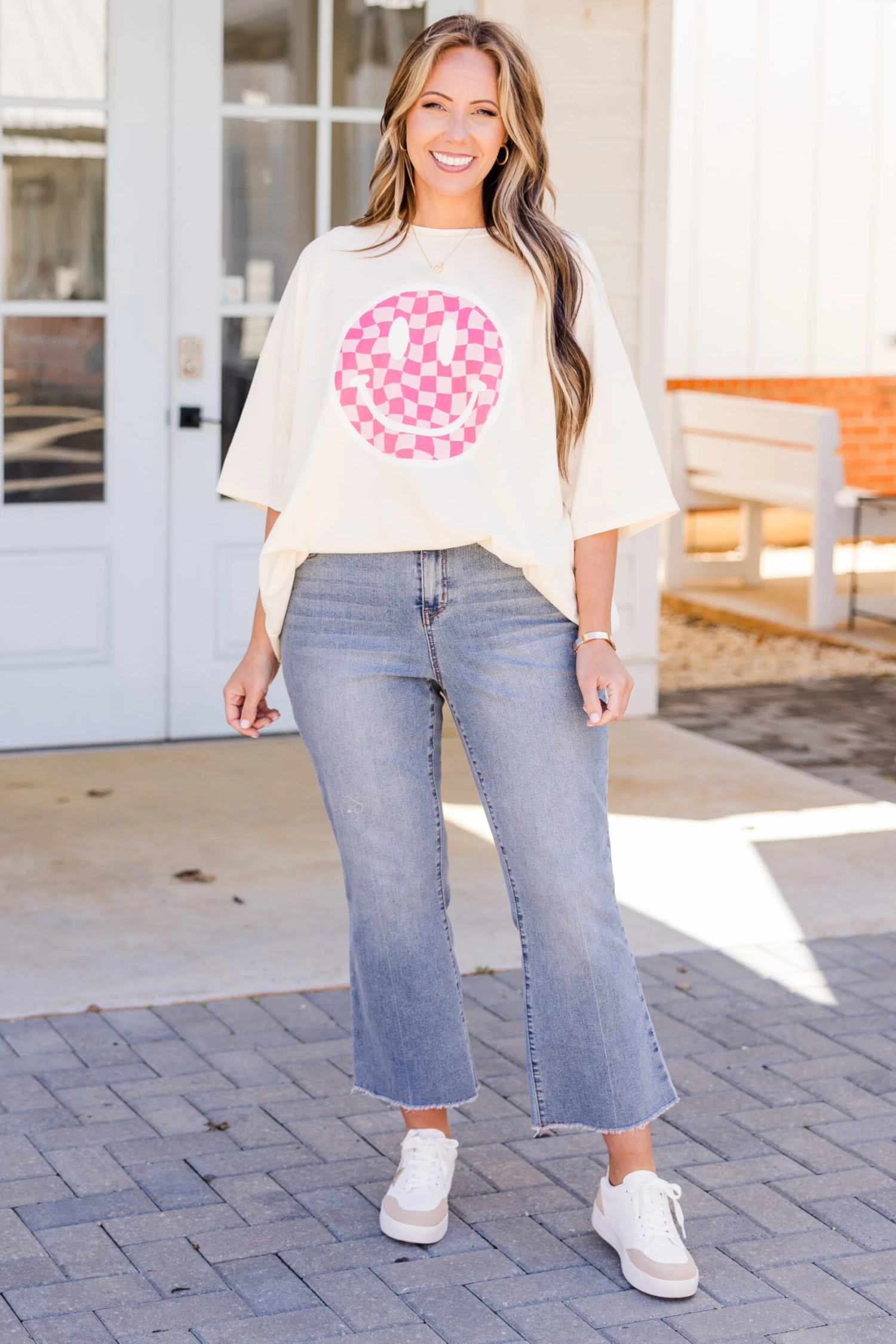 All Smiles Here Boyfriend Tee, Ivory 5 All Smiles Here Boyfriend Tee, Ivory - Image 3