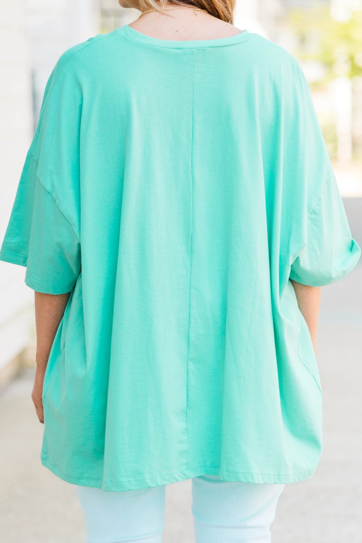 All Smiles Here Boyfriend Tee, Mint 8 All Smiles Here Boyfriend Tee, Mint - Image 6